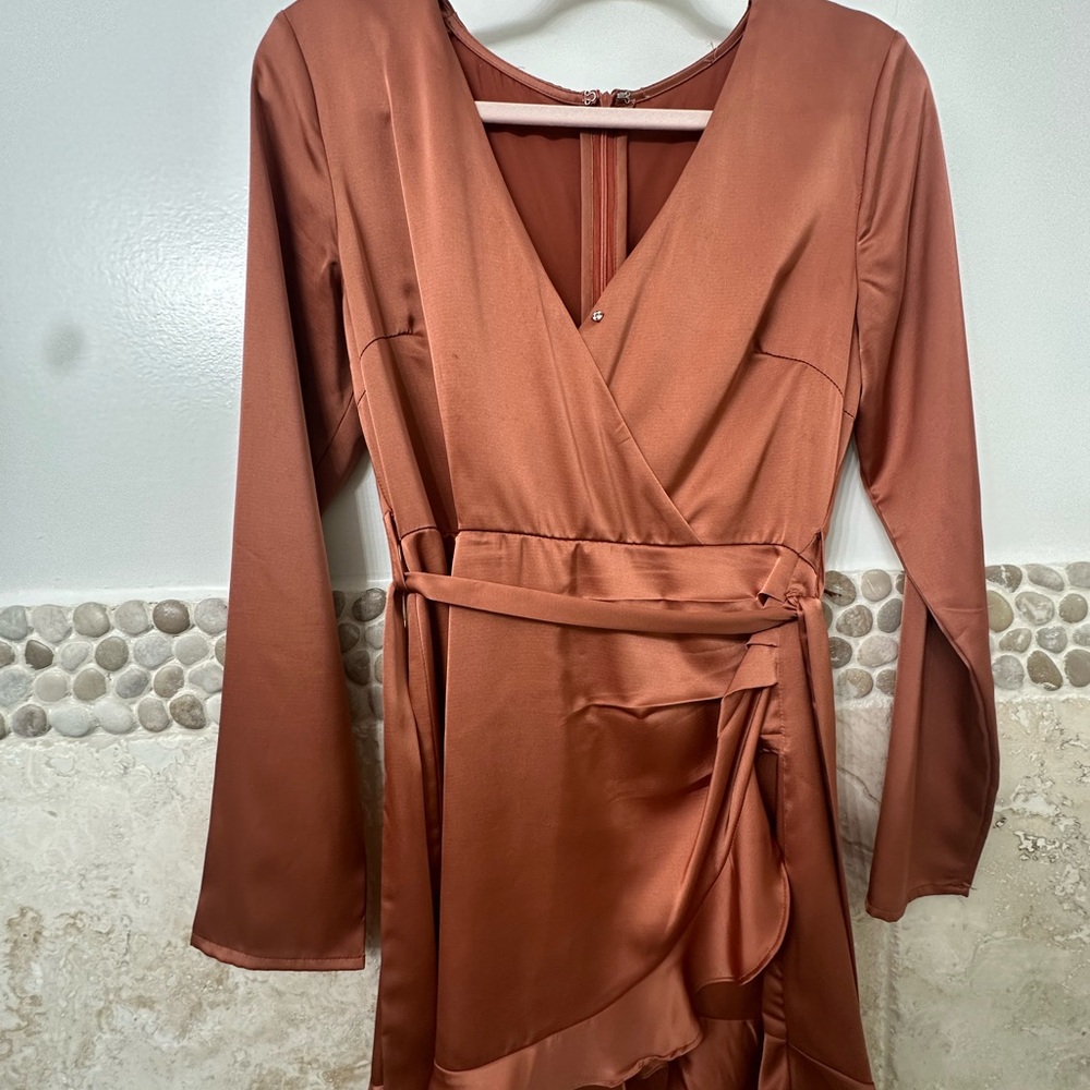 Altard State Elegant burnt orange Wrap Dress